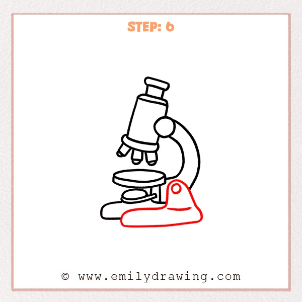 how to draw a microscope - Step 6