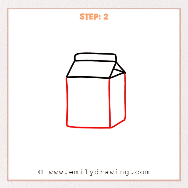 how to draw a milk - Step 2