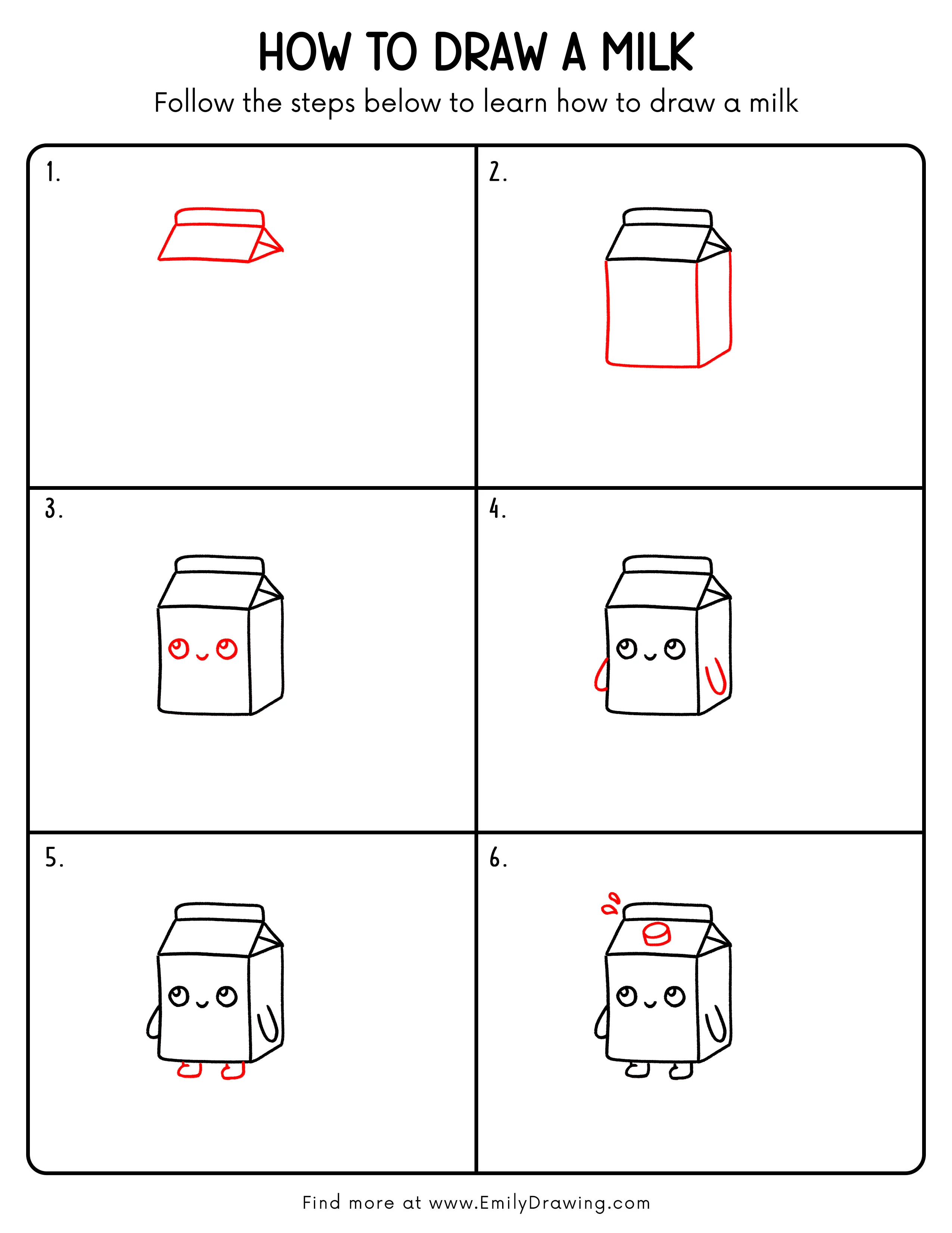 Printable Milk Drawing Guide