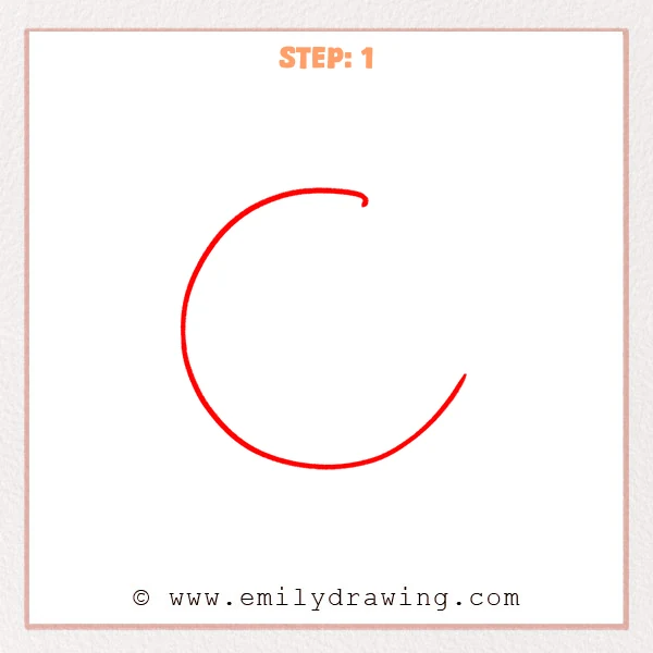 how to draw a moon - Step 1