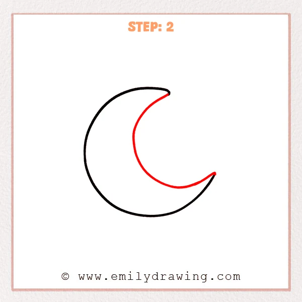 how to draw a moon - Step 2