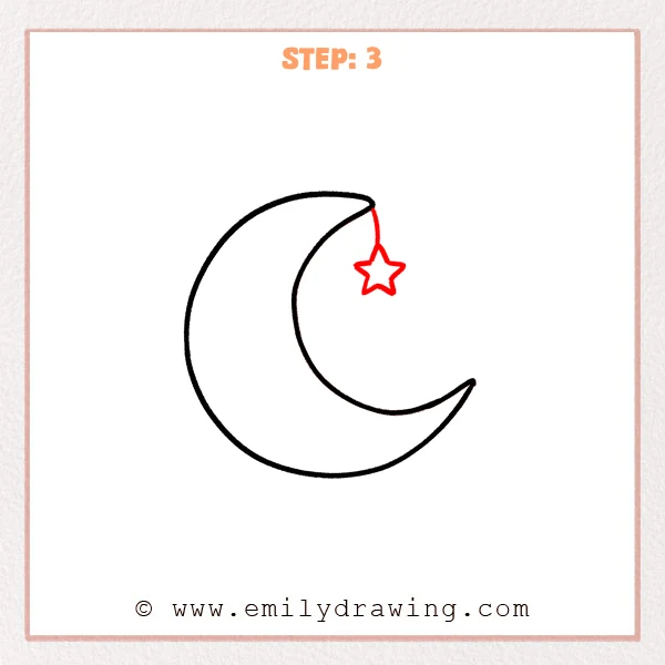 how to draw a moon - Step 3
