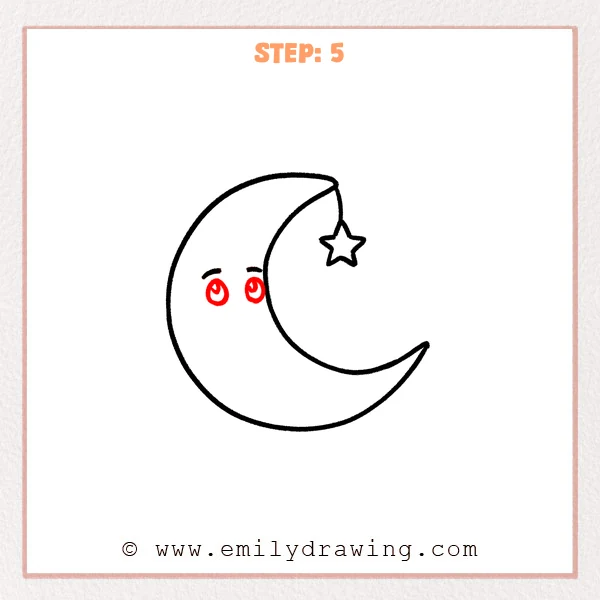 how to draw a moon - Step 5