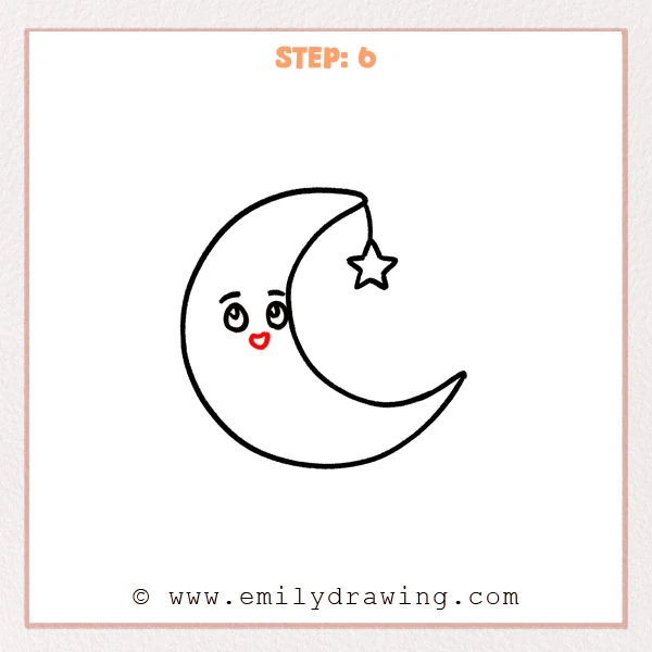 how to draw a moon - Step 6