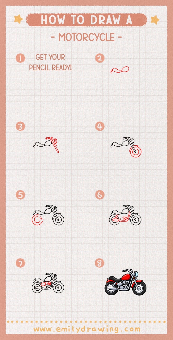 how to draw a motorcycle pinterest pin