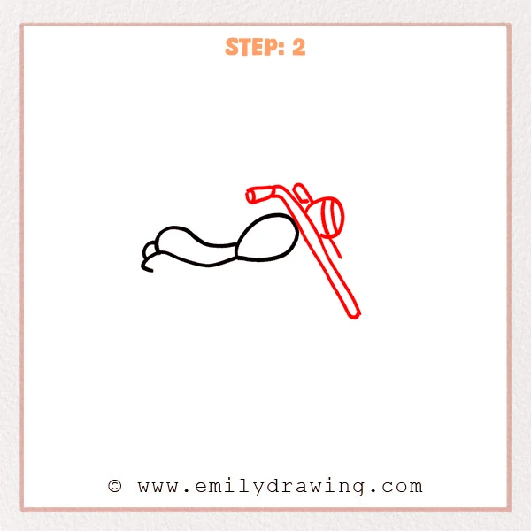 how to draw a motorcycle - Step 2