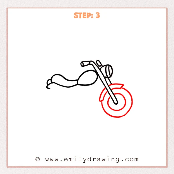 how to draw a motorcycle - Step 3