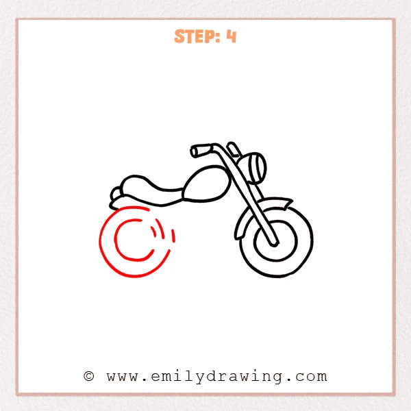 how to draw a motorcycle - Step 4
