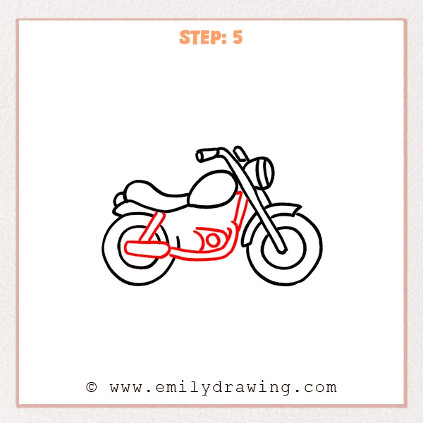how to draw a motorcycle - Step 5