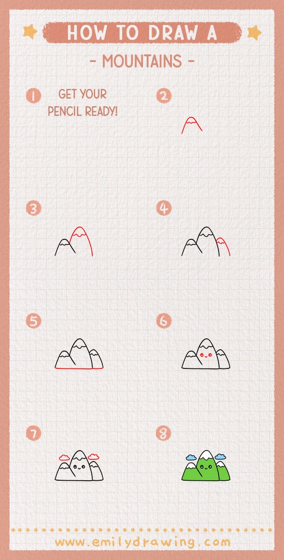 how to draw a mountains pinterest pin