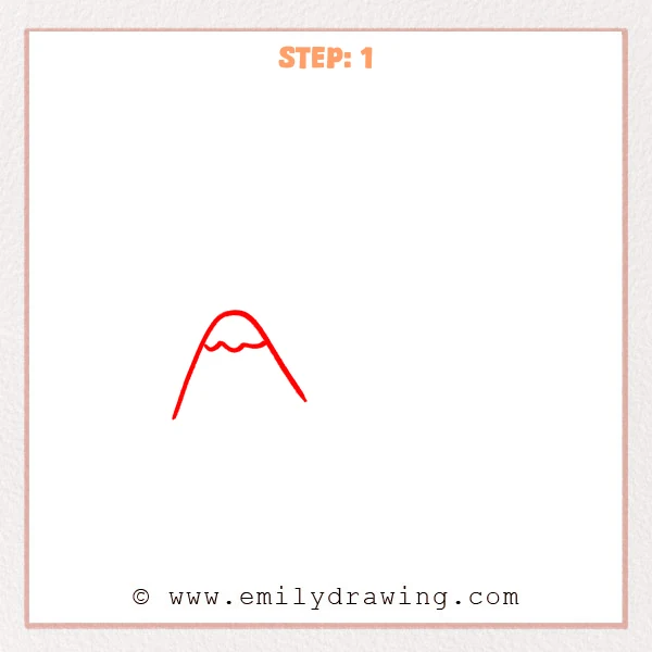 how to draw a mountains - Step 1