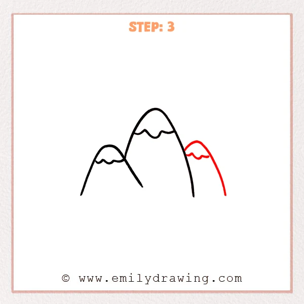 how to draw a mountains - Step 3