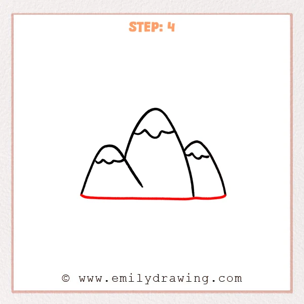 how to draw a mountains - Step 4