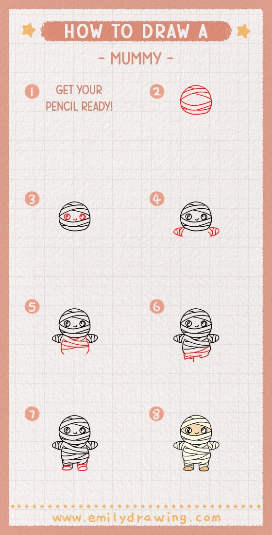 how to draw a mummy pinterest pin