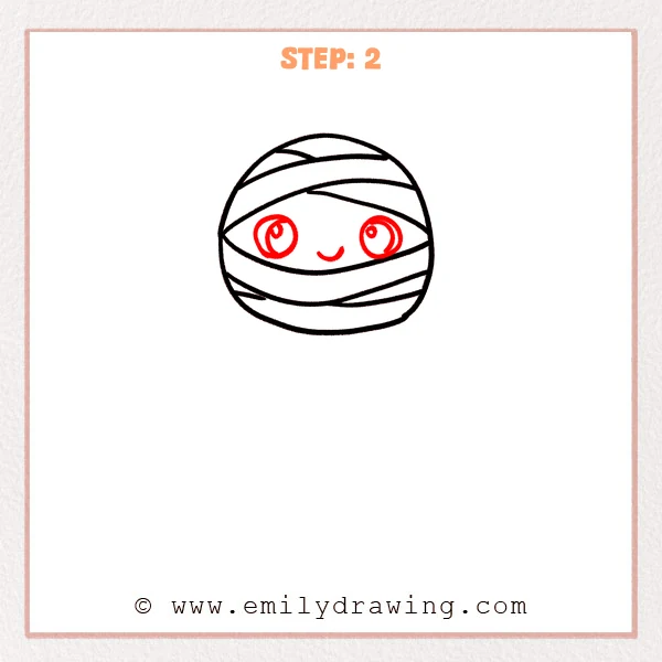 how to draw a mummy - Step 2
