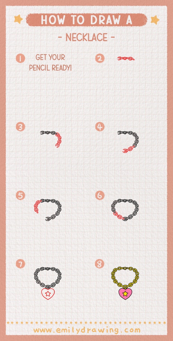 how to draw a necklace pinterest pin