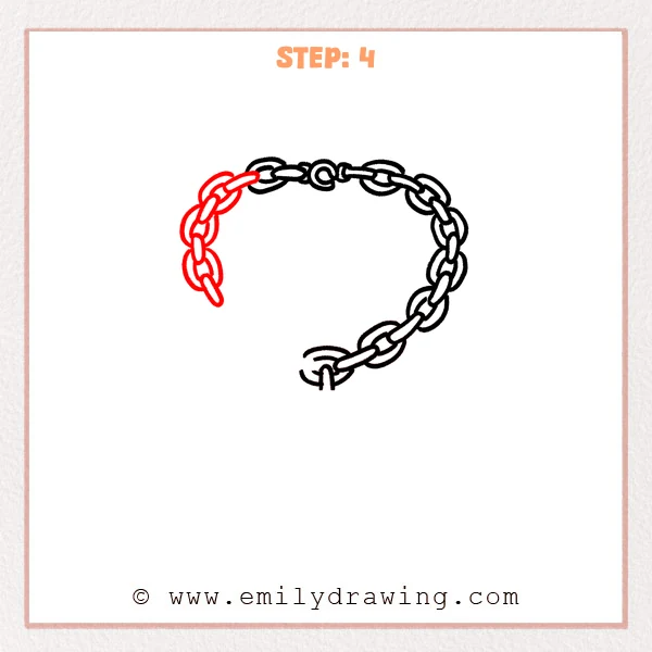 how to draw a necklace - Step 4