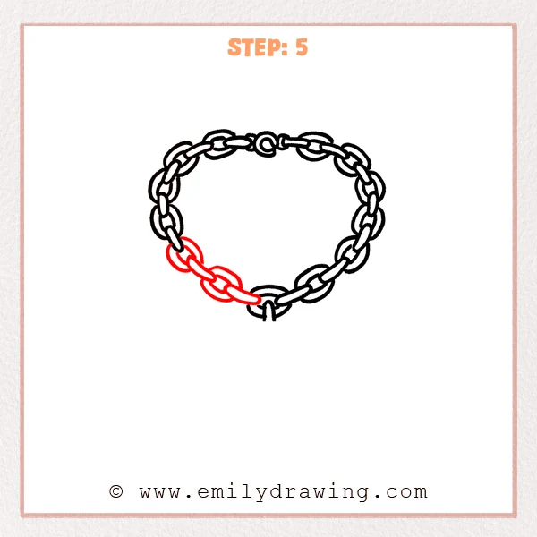 how to draw a necklace - Step 5