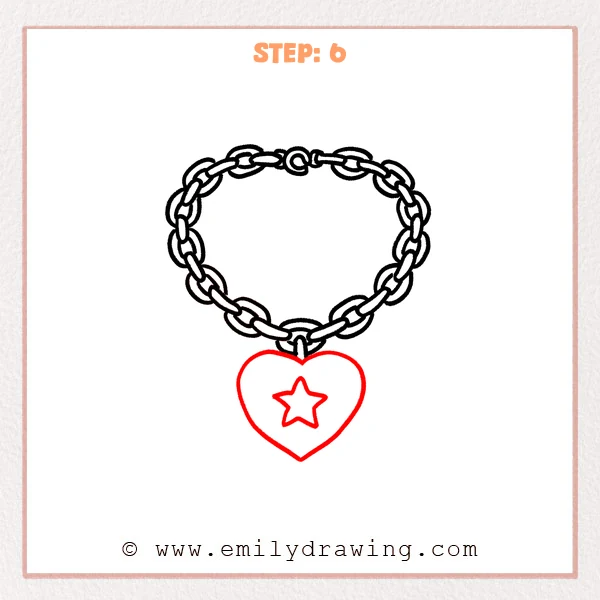 how to draw a necklace - Step 6