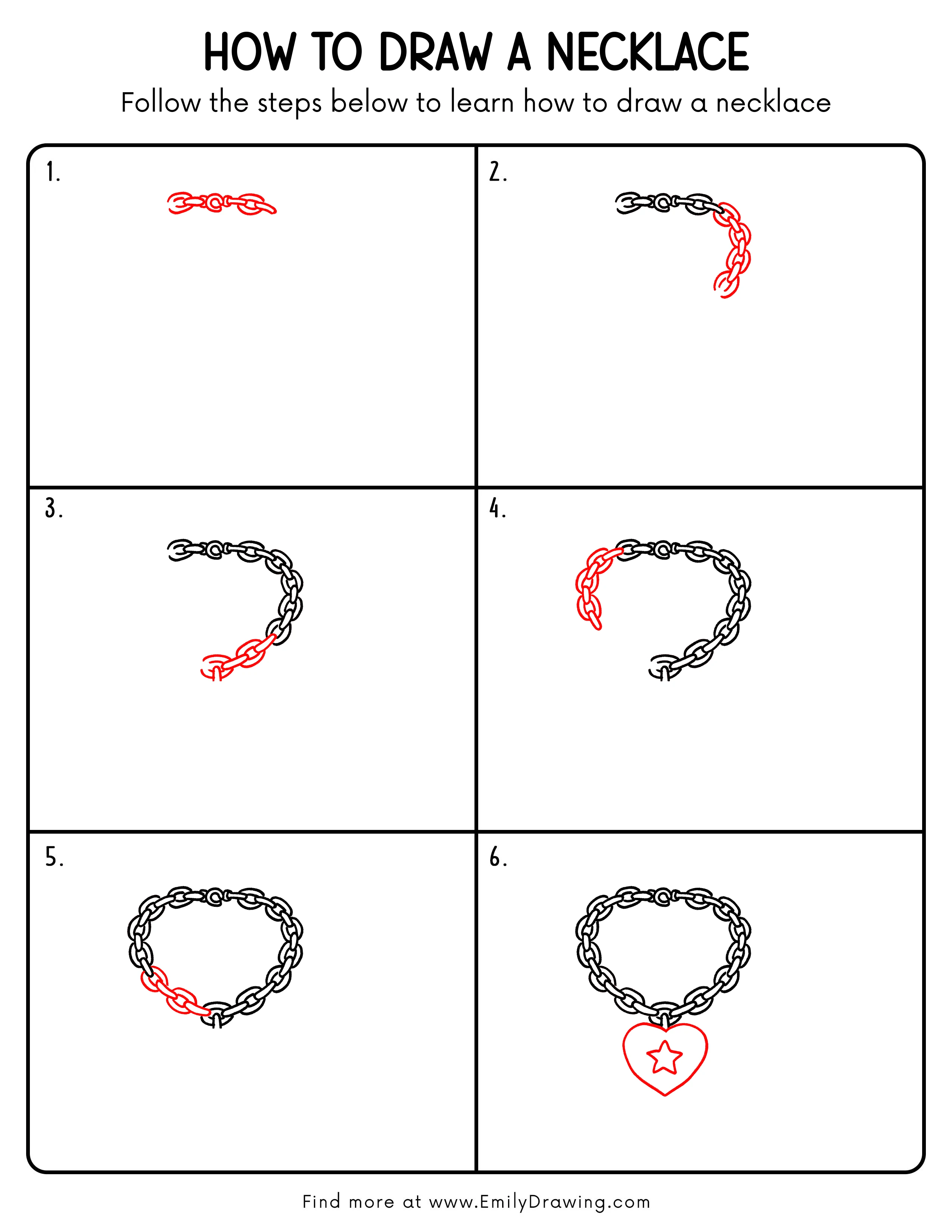 Printable Necklace Drawing Guide