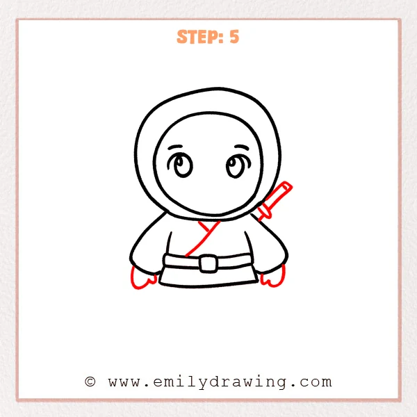 how to draw a ninja - Step 5