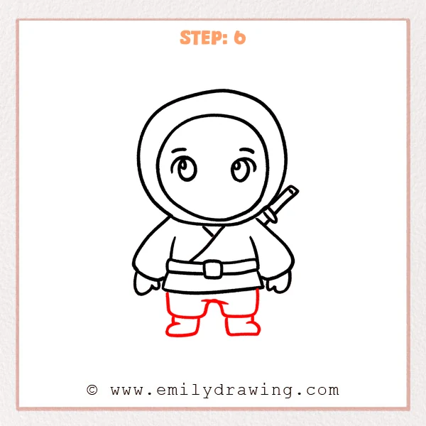 how to draw a ninja - Step 6