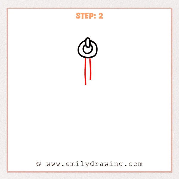 how to draw a noose - Step 2