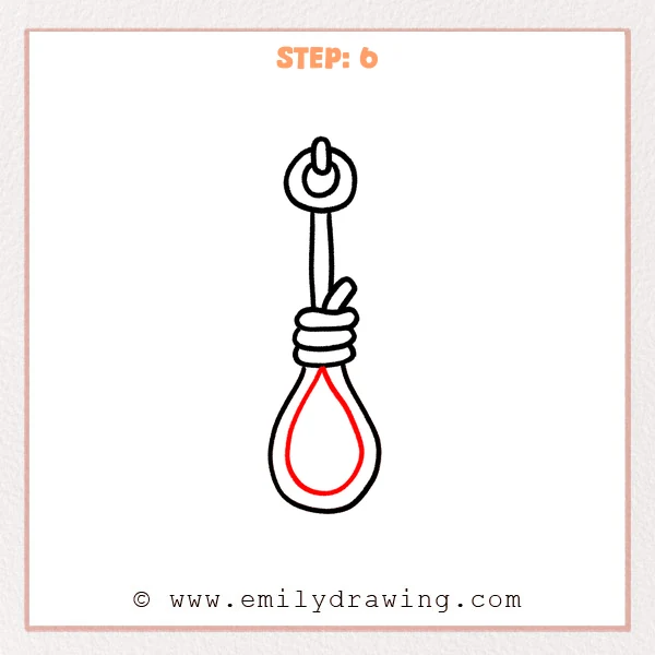 how to draw a noose - Step 6
