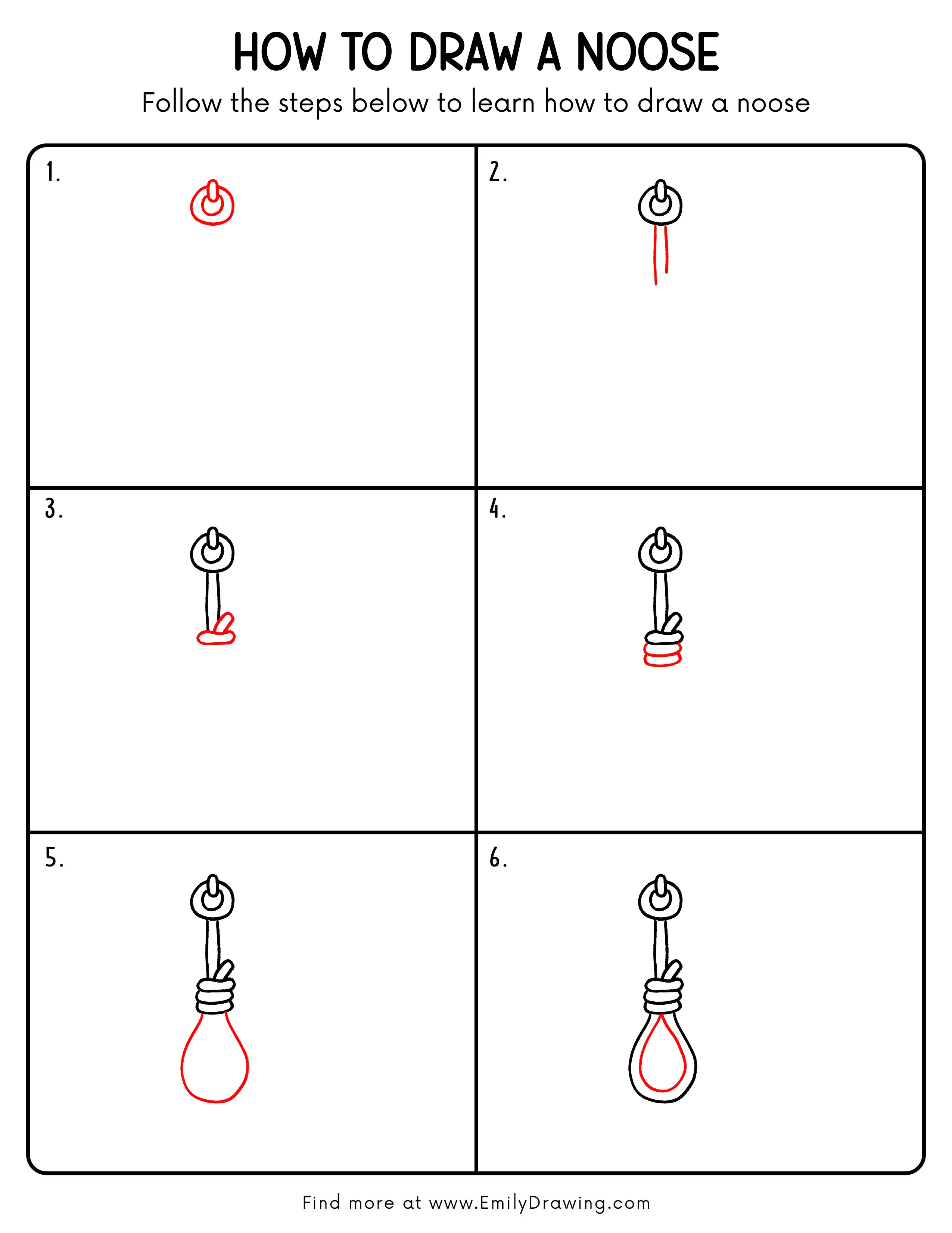 Printable Noose Drawing Guide