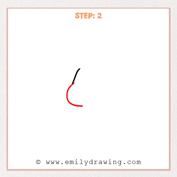 how to draw a nose - Step 2