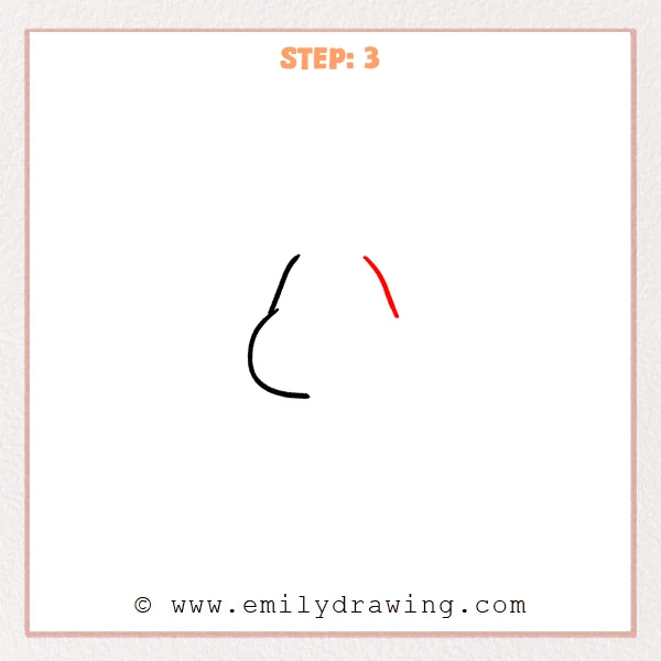 how to draw a nose - Step 3