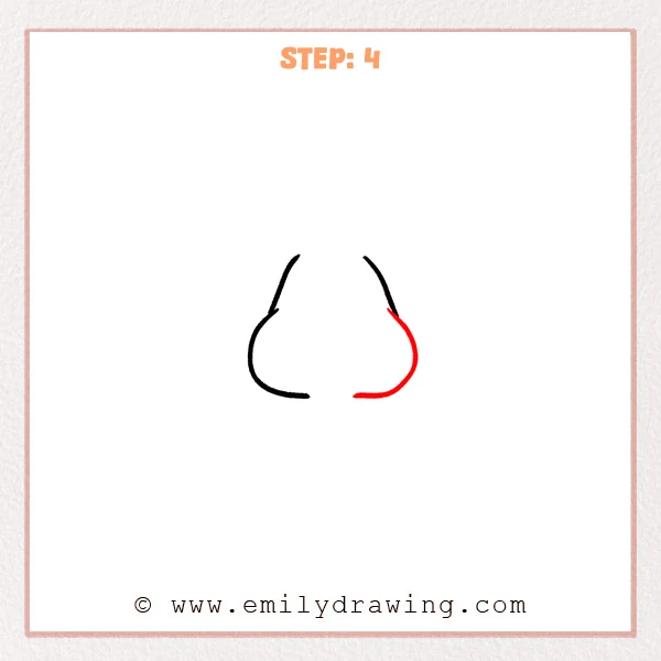 how to draw a nose - Step 4