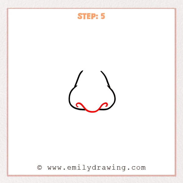 how to draw a nose - Step 5