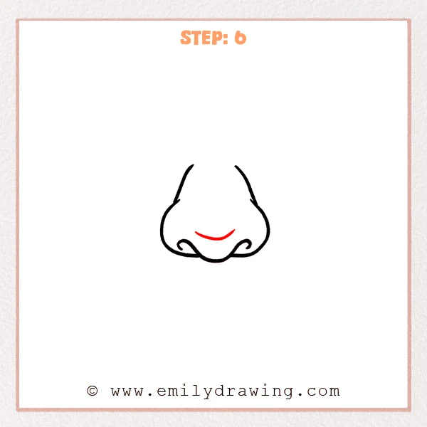 how to draw a nose - Step 6
