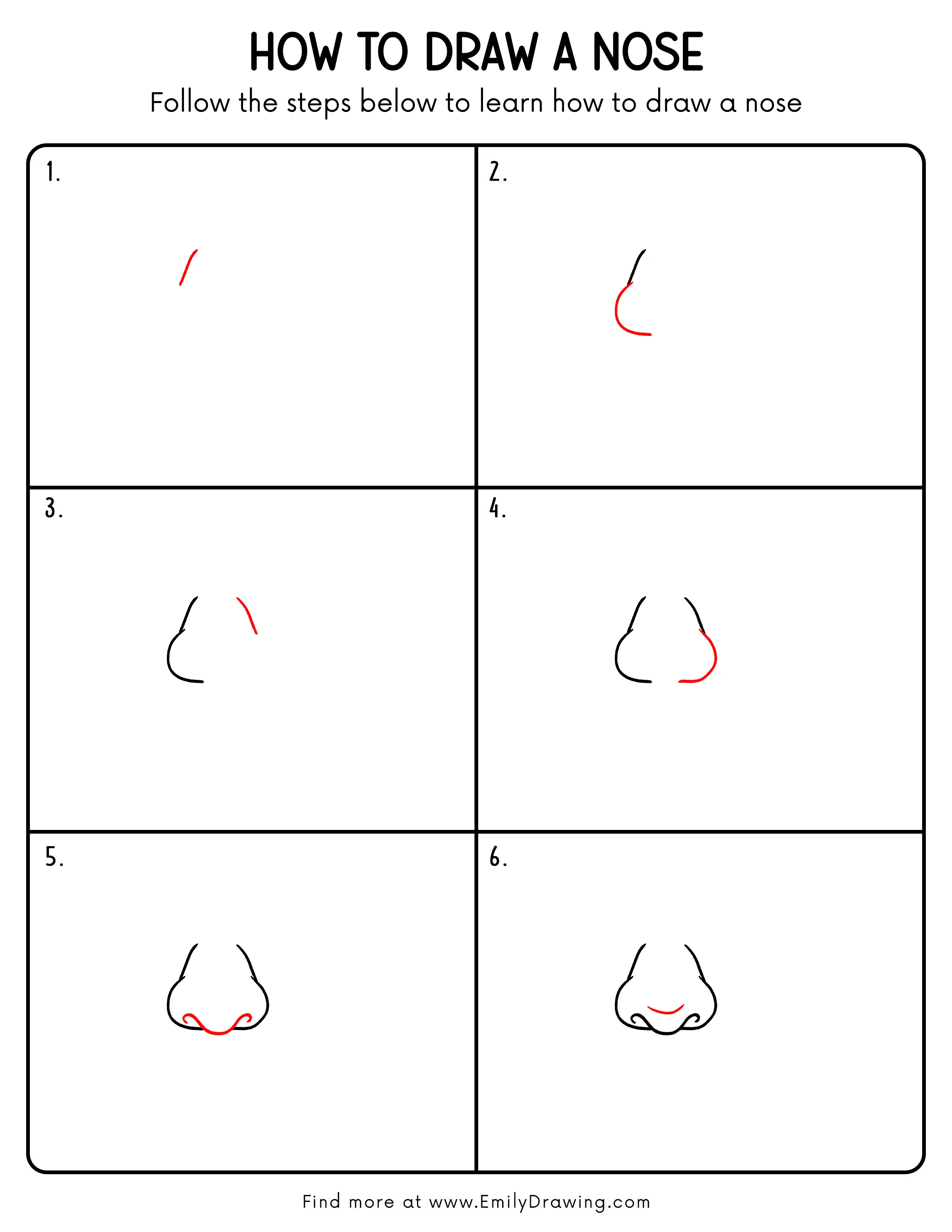 Printable Nose Drawing Guide