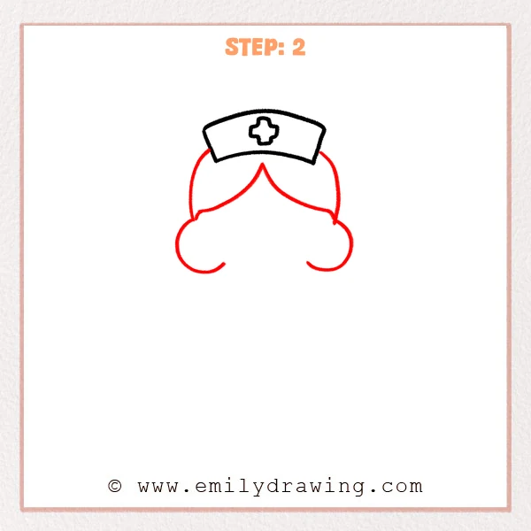 how to draw a nurse - Step 2