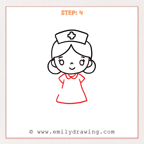 how to draw a nurse - Step 4