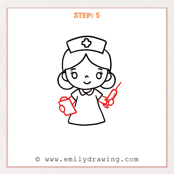 how to draw a nurse - Step 5