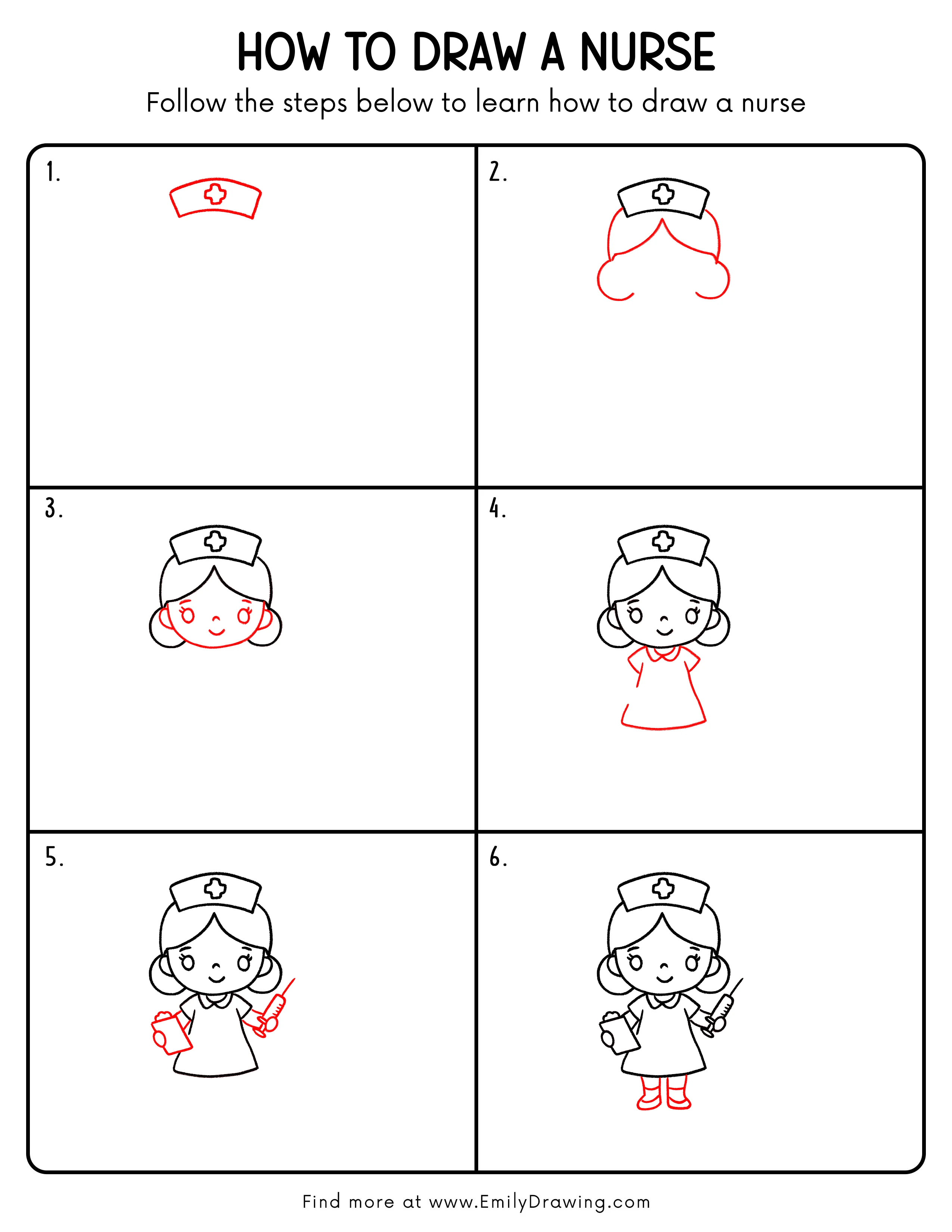 Printable Nurse Drawing Guide