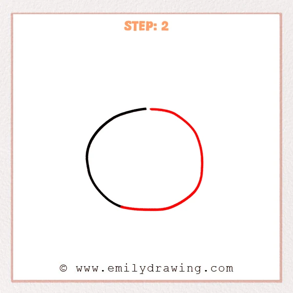 how to draw an orange - Step 2