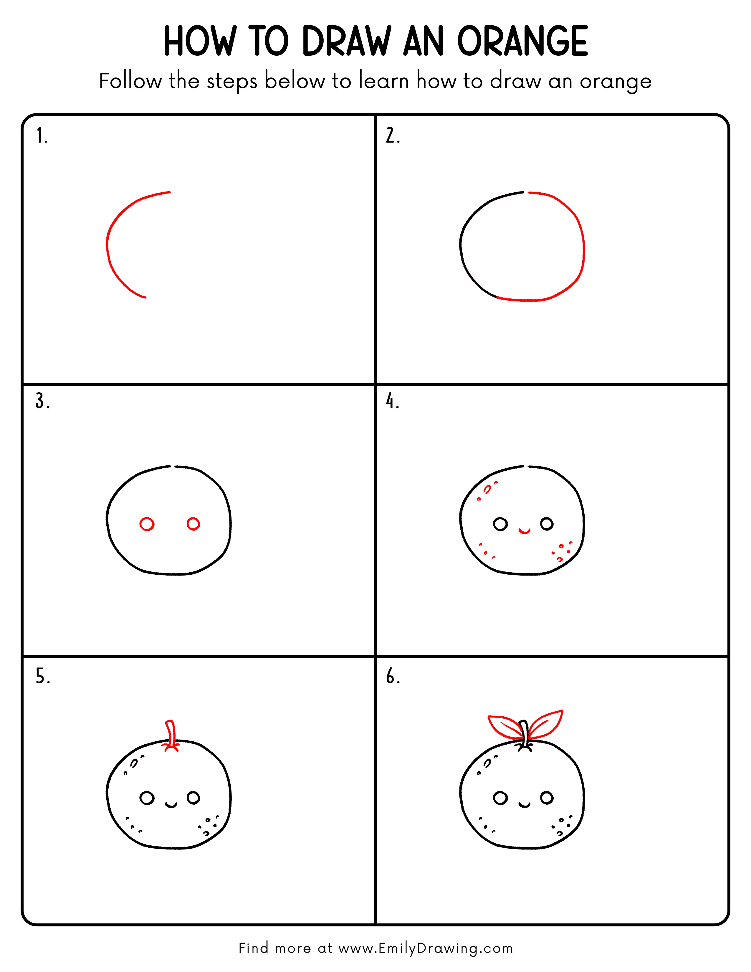 Printable Orange Drawing Guide