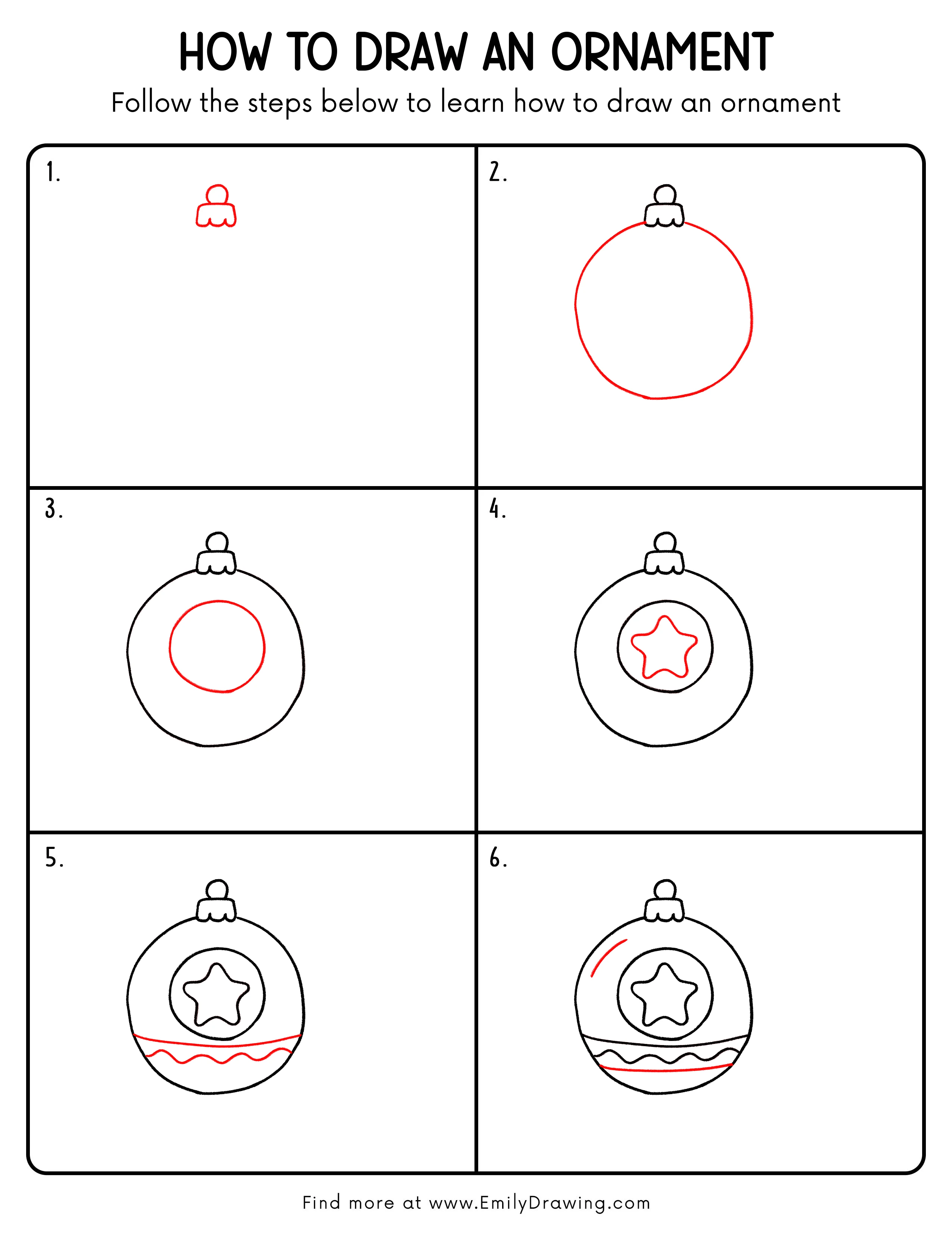 Printable Ornament Drawing Guide