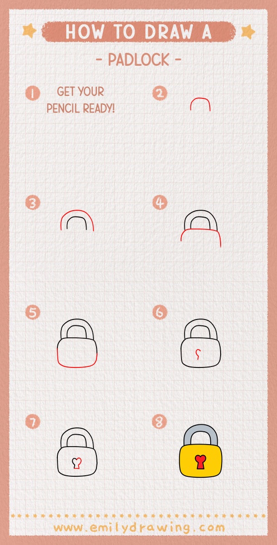 how to draw a padlock pinterest pin