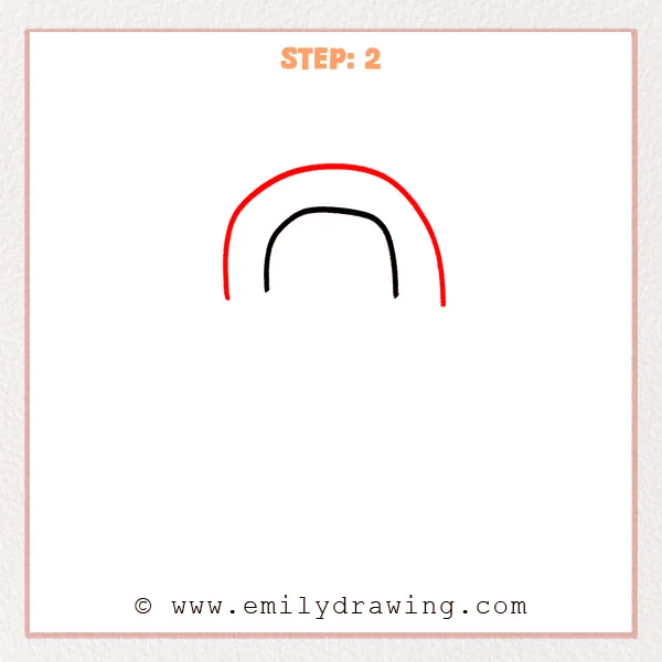 how to draw a padlock - Step 2