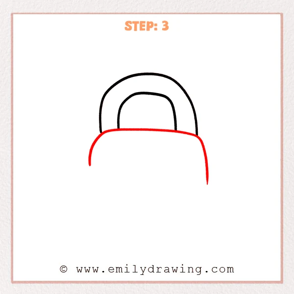 how to draw a padlock - Step 3