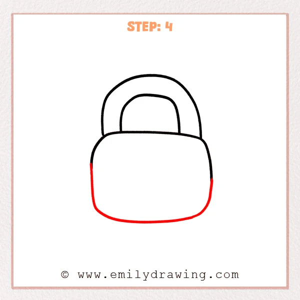 how to draw a padlock - Step 4