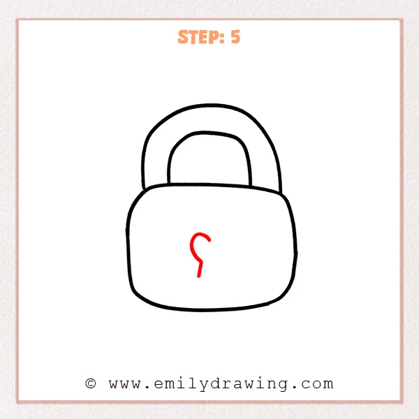 how to draw a padlock - Step 5