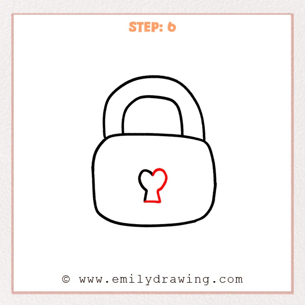 how to draw a padlock - Step 6