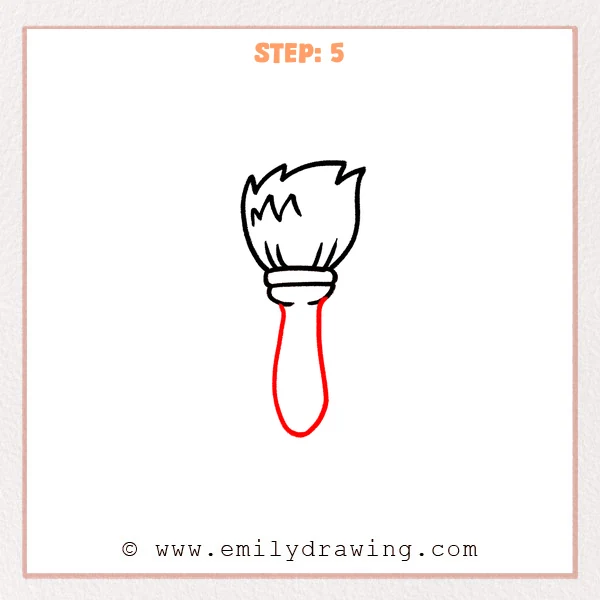 how to draw a paintbrush - Step 5