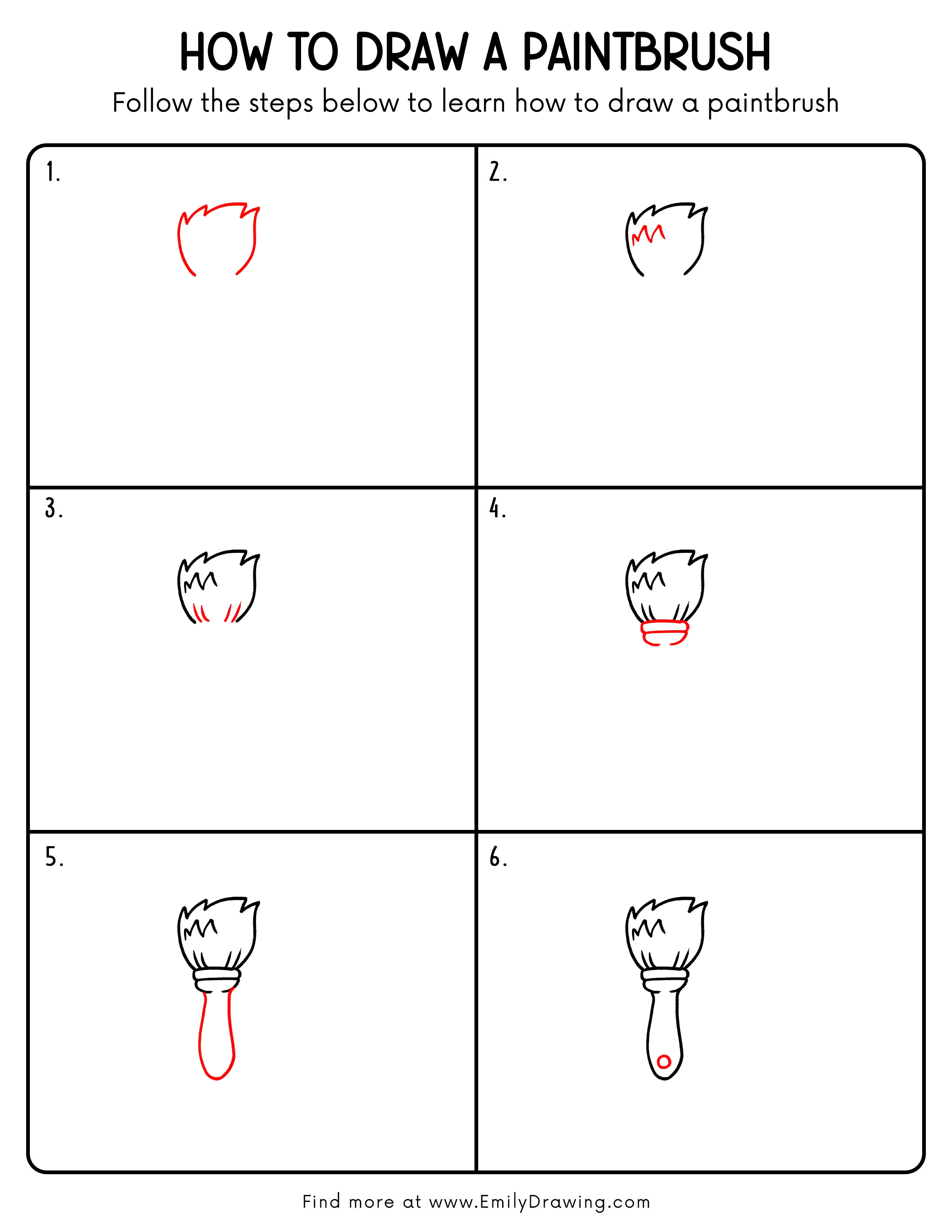 Printable Paintbrush Drawing Guide